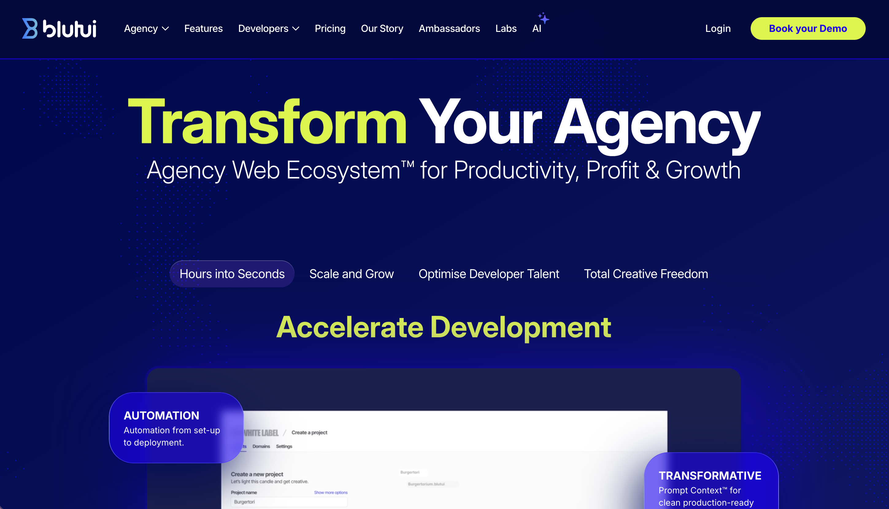 Blutui website screenshot